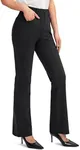 Rammus 28"/30"/32"/34" Women's Yoga Dress Pants Stretch Work Business Casual Slacks for Women Bootcut Office Trousers with 4 Pockets Black