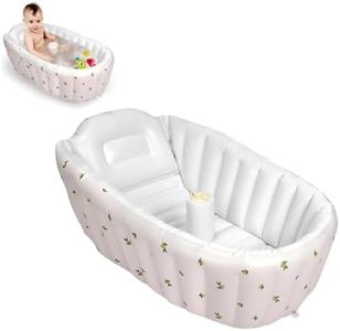 Inflatable Baby Bathtub, Portable Toddler Bath Tub for for 0-3 Year, White 92 * 55 * 35Cm