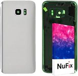 NuFix Replacement for Samsung Galaxy S7 Edge Back Glass Replacement with Camera lens Back Panel Housing Original color and Shape with Pre installed Camera lens & Adhesive sticker for S7 Edge G935W8 SM-G935W8 Titanium Silver