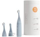 MYQEN Kids Electric Toothbrush, Small Size with Timer, Music, Light, 2 Soft DuPont Heads, Rechargeable Gentle Power & Easy Grip Handle (Blue, Ages 3-6)