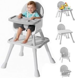 UNISWAN 6 In 1 Baby High Chair, Convertible Highchair For Babies And Toddlers (Grey)