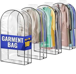 4 Pcs Clear Garment Bags for Hanging Clothes – Dust-Proof Suit Bags for Closet Storage (40"x24"x10") with Zipper Sides – Designed for Travel & Organization, Protects Clothes & Keeps Them Ready to Wear