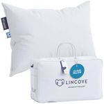 Lincove Cloud Natural Canadian White Down Luxury Sleeping Pillow - 625 Fill Power, 500 Thread Count 100% Cotton Shell, Made in Canada, King - Firm, 1 Pack