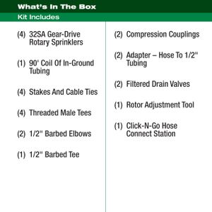 Rain Bird In-Ground Rotor Sprinkler System Kit – Click-N-Go Hose Connection