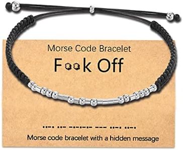 Tarsus Morse Code Bracelets Jewelry Gifts for Women Men Best Friend Teen, 10 inches, Metal, plain