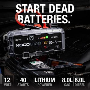NOCO Boost GB70 2000A Portable Jump Starter – 12V Battery Booster