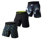 Pair of Thieves Super Fit Men’s Long Boxer Briefs 3 Pack, Black/Navy/Lime, Medium