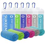 Sukeen [6 Pack Cooling Towel (40"x12"),Ice Towel,Soft Breathable Chilly Towel,Microfiber Towel for Yoga,Sport,Running,Gym,Camping,Fitness,Workout & More Activities