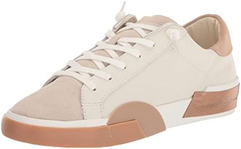 DOLCE VITA Women's Zina Sneaker, White/TAN Leather, 8.5