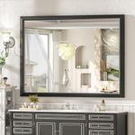 SMIROR 44x36 Inch Matte Black Bathr