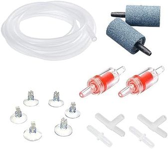 Aquarium Air Pump Accessories Kit with Standard Tubing, Air Stones, Check Valves, Suction Cups and Connection Tee(Clear, 13Feet)