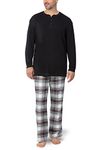 PajamaGram Mens Pajamas Set - Mens Christmas PJs, Black, SM