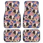 Universal Fit All Weather Black Cute Car Floor Mats for Women Textured Rubber Back Funny Cow American Flag Car Mats Durable Nonslip Soft Heavy Duty Auto Floor Mats for Sedan Truck Suv Vehicles