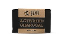 Beardo Activated Charcoal Brick Soap - 125gm | Body Cleansing with the Goodness of Activated Charcoal | Brick Soap for Men | Pollution Damage Control | Deep Cleansing Handmade Soap