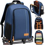 TARION Camera Backpack, Photography Backpack with Large Capacity, Padded Insert, 15'' Laptop Compartment, Professional Waterproof Camera Bag for DSLR SLR Canon Nikon Fuji Sony Cameras (Blue)