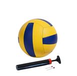 M.S ENTERPRISES Super Volleyball Size 4 Standard with Pump Rubber, Moulded Design Practice Match Play Outdoor Indoor, Court Beach Training Use All Ages Sports Equipment