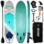 ACOWAY Inflatable Stand Up Paddle Board, 10'6" ×32" × 6" Sup for All Skill Levels Inflatable Paddle Boards, Non-Slip Deck, Double Action Pump, Waterproof Bag for Youth & Adult & Kids, Kayak Seat