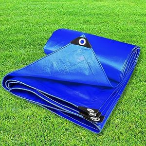 Manan Heavy Duty Tarp Tarpaulin 200GSM Outdoor Camping Tent Cover Waterproof Sheet Tarps Blue 7.3mx9.15m