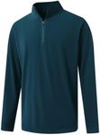 M MAELREG Mens Fleece Pullover Quarter Zip Golf Performance Athletic Mock Neck Half Zip Pullover Men Sweatshirts Blue Indigo