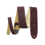 Perri’s Leathers Ltd. - Guitar Strap - Suede - Sheepskin Pad - Burgundy - Adjustable - For Acoustic/Bass/Electric Guitars - Made in Canada (DL325S-210)