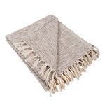 DII Rustic Farmhouse Cotton Variegated Blanket Throw for Chair, Couch, Picnic, Camping, Beach, & Everyday Use, 50 x 60 - Variegated Brown