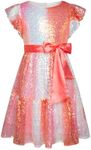 GRACE KARIN Tween Girls Dress Size 10-12 Sparkle Birthday Holiday Semi Formal Back to School Sequin Fancy Dress