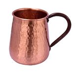 DeKulture Handcrafted Pure Copper Mug Moscow Mule Large Pitcher with Handle, Ideal Drinkware with Ayurveda & Yoga Benefits Kitchen & Dining, 3.0x4.0 (DH) Inches, Set of 2, 450 ML