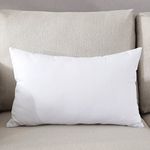 TAOSON Home Decorative 100% Cotton Canvas Square Solid Toss Pillowcase Cushion Cover Pillow Case with Hidden Zipper Closure Only Cover No Insert - White 9 x 18 Inch (23x45cm)