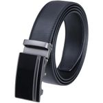 Labnoft Men's PU Leather Auto Lock Belt (Black, BELT-012-MT-Black)