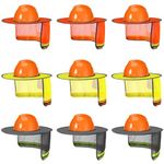 9 PCS Hard Hat Sun Shades, Full Brim Mesh Hats with Reflective Strip, High Visibility Hard Hat Visor, Hard Hat Accessories for Outdoor Activities, 18.5 x 16.1 x 7.9 Inches Safety Helmet Shades