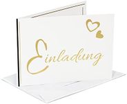 1, 5, 10, 20, 50 Invitation Cards with Exclusive Gold Embossing Design Yourself Birthday Confirmation Wedding Communion Christening Invitation Blank Wedding Invitation Cards Invitation Card