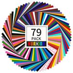 Huaxing Permanent Self Adhesive Vinyl Sheets (Pack of 79, 12 inchesx12 inches) 38 Assorted Colors Premium Adhesive Craft Outdoor Vinyl for Decor Sticker