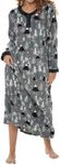 Alexander Del Rossa Fleece Nightgowns for Women Long Sleeve, Womens Winter Nightgowns Long Sleeve - Solid and Flannel Plaid, Winter Wonderland, Large