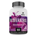 EBYSU Resveratrol - Source of Antioxidants- Pomegranate, Green Tea, Quercetin, Grape Seed Extract and Acai - 60 Vegan Capsules