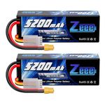 Zeee 3S Lipo Battery 5200mAh 11.1V 80C with XT60 Connector Hard Case Battery for RC Car Truck Tank Boat RC Plane Airplane Quadcopter Helicopter (2 Pack)