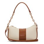 Miraggio Bella Colorblocked Shoulder Bag With Adjustable And Detachable Sling Strap For Women, Brown