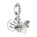 Annmors Jewelry Firefly Dangle Charm 925 Sterling Silver for Woman Girl Beads Gifts for Women Bracelet&Necklace T160