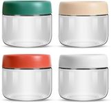 4-Pack 10oz Glass Jar With Screw Lid, IGGDOQI Wide Mouth Mason Jars, Overnight Oats Container Glass Jar, Airtight Glass Meal Prep Containers for Baby Food Storage, Salad, Spice, Snacks, Dressing Sauce