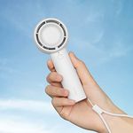 JISULIFE Mini Handheld Fan, Unique Design Portable Fan, Personal Hand Fan USB Rechargeable with Powerful Brushless Motor, Battery Operated Small Pocket Fan for Eyelash/Makeup/Kids/Cooling-White