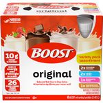 BOOST Original Meal Replacement Drink, 6x237ml Variety Pack, Case Pack of 4, Packaging May Vary