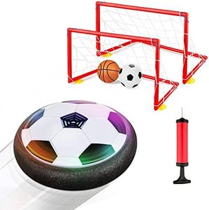 Boy Toys Hover Soccer Ball with 2 Goals, Indoor Soccer Gifts for Boys, LED Hover Ball with Foam Bumper Inflatable Soccer Toys for 3 4 5 6 7 8 9 10+ Years Old Girls Boys