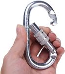 FITCOZI Large Spring Snap Hook Carabiner, Snap Hook Clip Heavy Duty Carabiner Clip, Stainless Steel Spring Snap Hook Carabiner Carabiner Outdoor (10Mm Oval Screw)