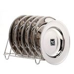 Next Future Stainless Steel Deep Soup/Breakfast/Maggi/Pasta/Gravy Plate Medium Size with Mirror Polish (Heavy Gauge) Soup Plate - Set of 6 Diameter: 8 Inches/ 21 cms (9 Inches, Semi-Large)