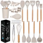 Home Hero Kitchen Utensil Set - 33 pcs Non-Stick BPA Free Silicone Spatula - Heat Resistant Cooking Utensils Set Kitchen Gadgets Ustensile de Cuisine (33 pcs Silicone Set - Stone)