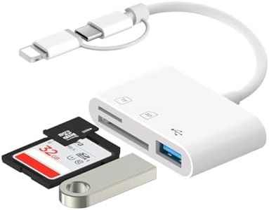 Lettore Schede SD per iPhone 3 in 1 Adattatore Scheda SD per iPhone, Adattatore per iPhone Lettore di Schede SD per iPhone Adattatore Micro SD per iPhone 16/15/14/iPad/MacBook Pro/Air