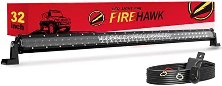 Firehawk LED Light Bar 32 Inch 80,000LM, 2024 New Japanese L-A-B Chips, Spot Flood Combo Beam, Driving Off Road Fog Work for Truck Pickup ATV UTV SUV Cart IP68 Waterproof with 12V Wiring Harness kit