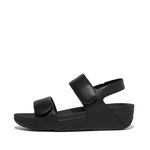 Fitflop Women's LULU Adjustable Leather Back-Strap Sandals Flat, Black, 3 UK