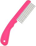 The Hair Doctor Extra Long Tooth Hair Comb 1 1/4 Inch With Handle (French Rose Pink), Large