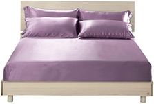 LILYSILK Silk Bedding Sets 3 Pcs 1 Silk Fitted Sheet and 2 Silk Pillowcases 100% 19 Momme Pure Mulberry Silk Sheets Set Ivory, Cal.King (Full, Lavender)
