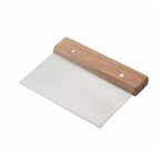 Winco Winware Stainless Steel Dough Scraper with Wood Handle